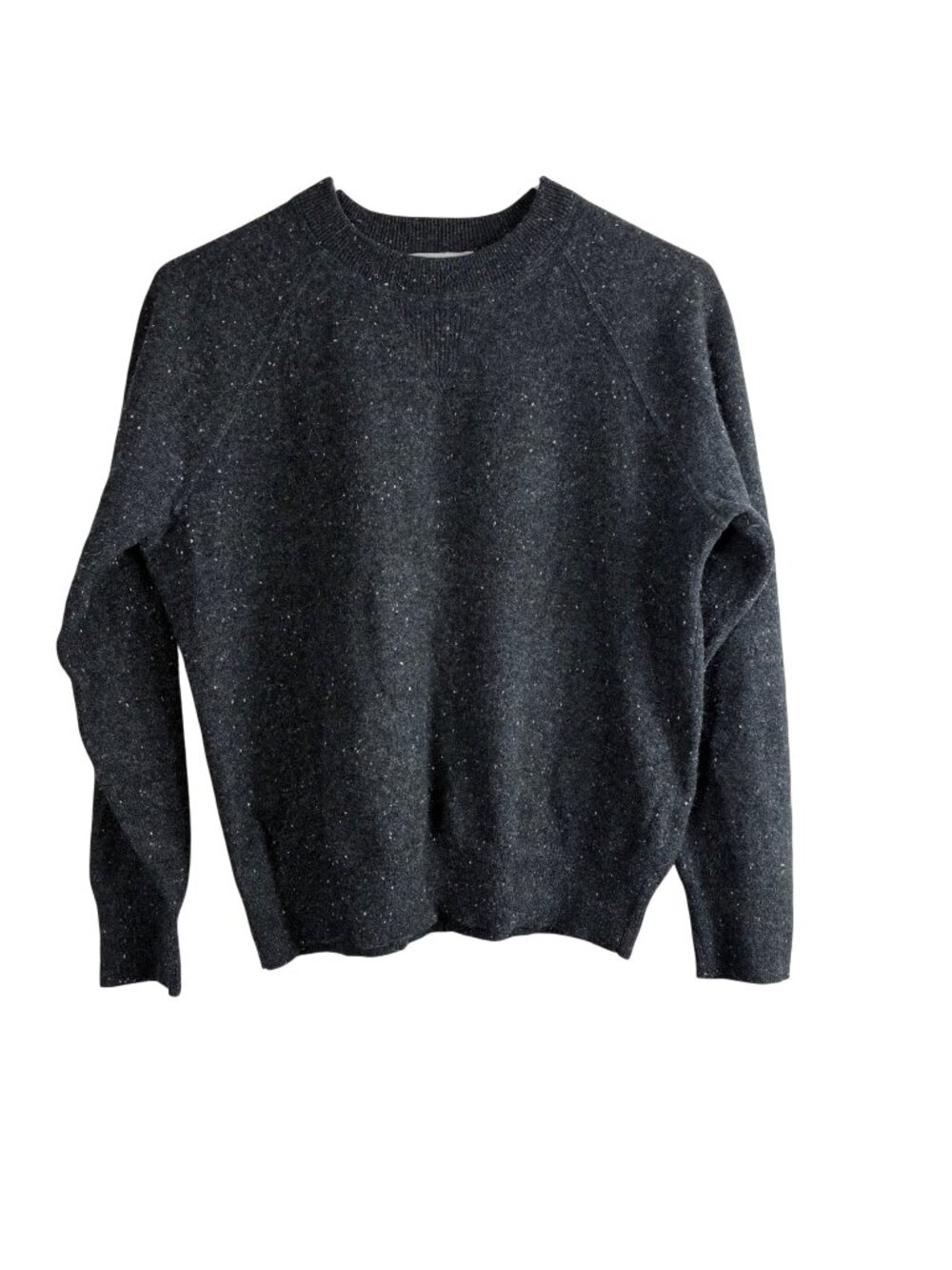 Everlane Speckled Cashmere Sweater Boxy Charcoal Gray Sz M Quiet Luxury